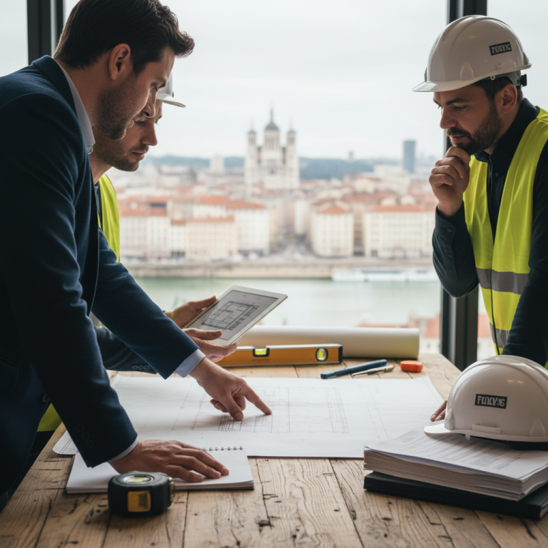 Illustration réaliste sur TravauxMakers Lyon : une plateforme fiable pour vos projets