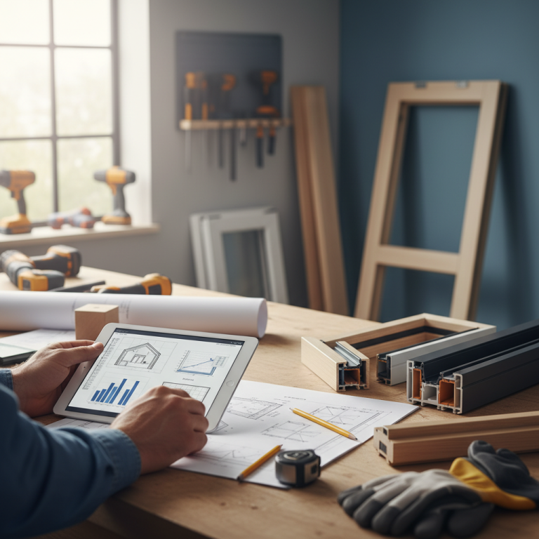 Illustration réaliste sur Travauxmakers menuiserie : guides pratiques pour vos rénovations